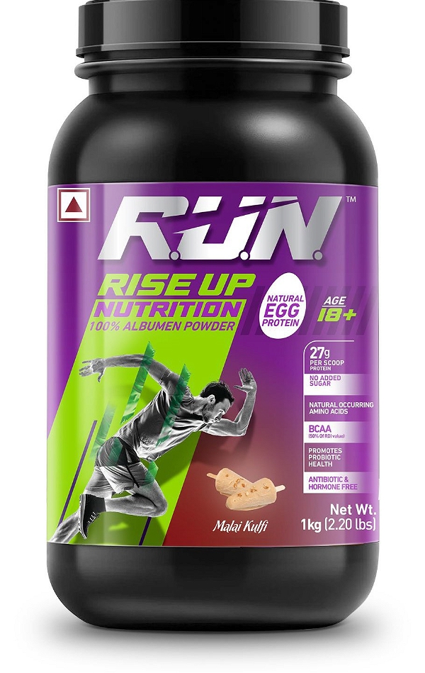 R.U.N Rise Up Nutrition Egg Albumen Powder (Malai Kulfi)  - 1 kg