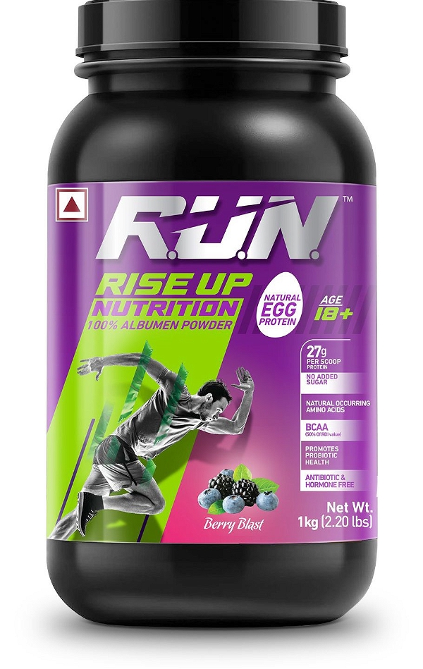 R.U.N   Rise Up Nutrition Egg Albumen Powder (Berry Blast Flavour) - 1 kg
