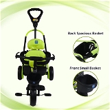 MEE MEE 2 IN 1 KIDS ROCKER TRIKE WITH PARENTAL CONTROL HANDLE | BABY TRICYCLE WITH ROCKING FEATURE, ADJUSTABLE CUSHIONED SEAT & FOOTREST (GREEN)