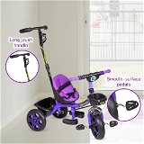 MEE MEE PREMIUM BABY TRICYCLE WITH DETACHABLE FOOTREST, PARENT HANDLE & CUSHIONED SEAT AND SEAT BELT (PURPLE)