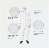 PPE KIT WITH FULL BODY Coverall Latex Gloves Face Mask Safety Goggles - White, Free Size