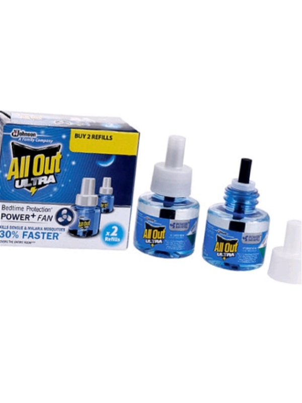 All Out Ultra Power+Fan Mosquito Repellent Refill 45ml(Pack Of 2)