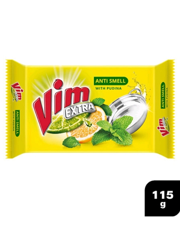 Vim Extra Anti Smell Pudina Dishwash Bar 115g