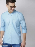 Men's Regular Fit Cotton Solid Casual Shirts - L