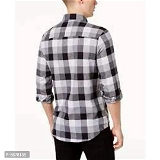 Stylish Cotton Black Checked Long Sleeves Regular Fit Casual Shirt - XL