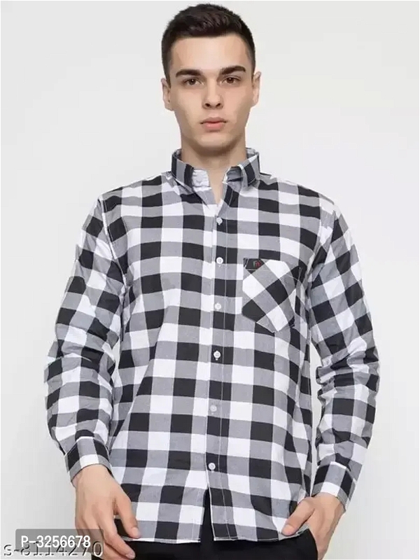 Men's Multicoloured Cotton Checked Long Sleeves Slim Fit Casual Shirt - XXL