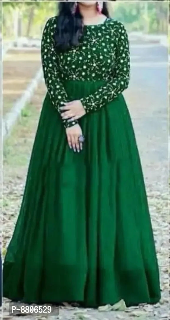 Trendy Attractive Georgette Stitched Ethnic Gown  - XL