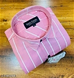 Men Formal Casual Shirt - L, Blush Pink