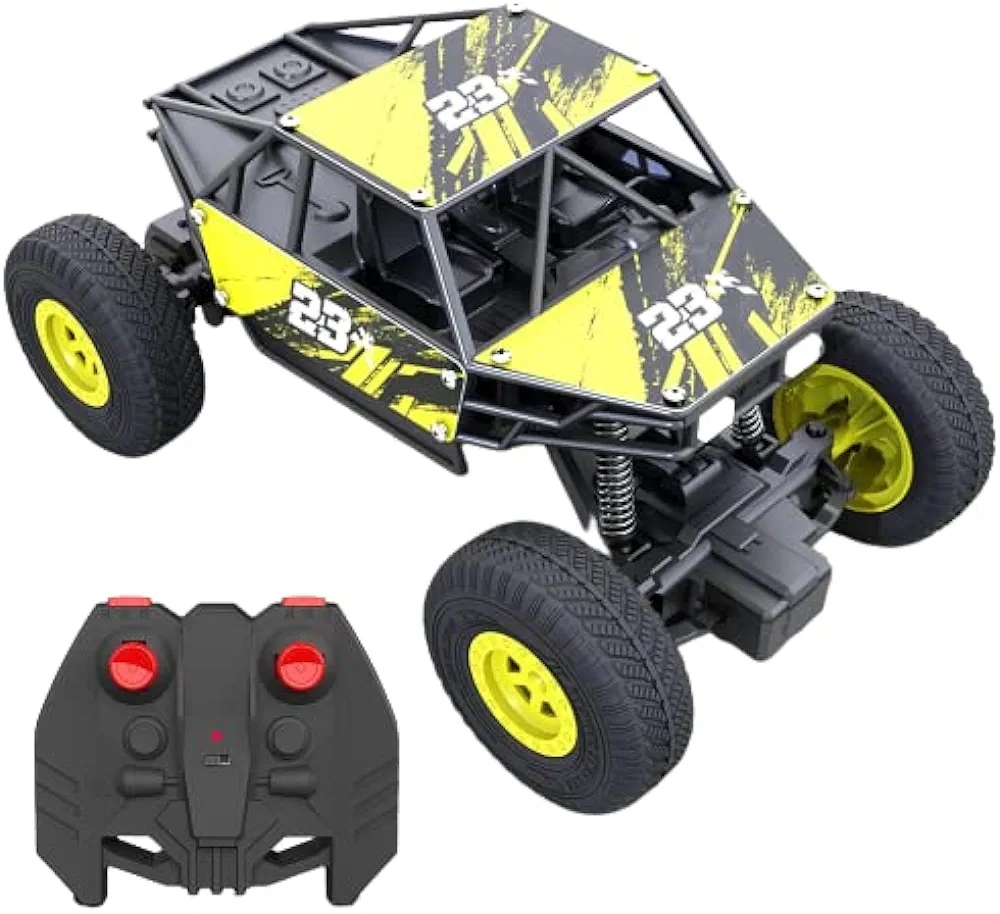 Mirana Nizomi USB Rechargeable Monster Truck | ATV Remote Car with Nitro Boost, Spring Suspensions, InBuilt Battery | Fun RC Toy and Gift for Kids and Boys (Cadmium Yellow)