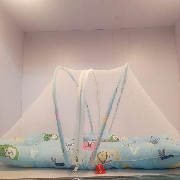 Baby bed with net 12915 - Sky blue