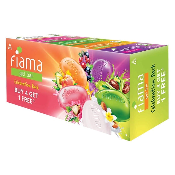 Fiama Gel Bar, Celebration Pack - Buy 4 & Get 1 Free  - 125g