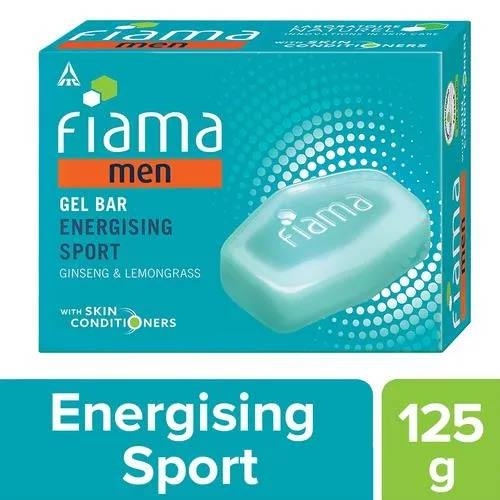Fiama Men Gel Bar, Energising Sport, Ginseng & Lemongrass- With Skin Conditioners - 125g