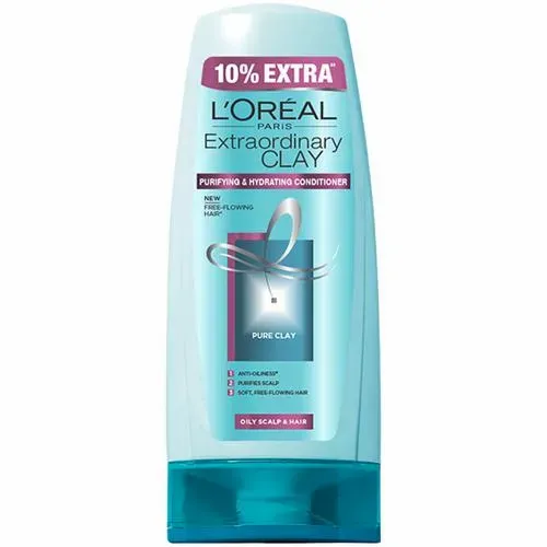 Loreal Paris Extraordinary Clay Purifying & Hydrating Conditioner - Oily Scalp & Hair, Free Flowing Hair - 65ml