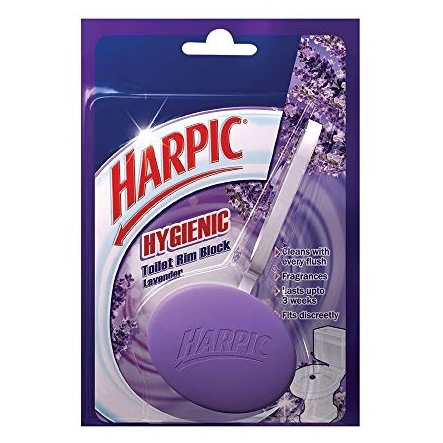 Harpic Hygienic Toilet Cleaner- Rim Block, Lavender - 26g
