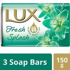 Lux Fresh Splash, Water Lily & Cooling Mint - 150g (Pack Of 3)