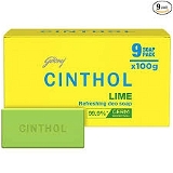 Cinthol Lime- Refreshing Deo Soap - 100g (Pack Of 9)