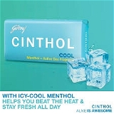 Cinthol Cool, Menthol+Active Deo Fragrance Bath Soap(99.9% Gearm Protection) - 100g (Buy 4 Get 1 Free)