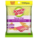Scotch-Brite Sponge Wipes - Cleans Any Mess In A Swipe, 10× Absorption, No Water Marks, Re-usable - 3pcs